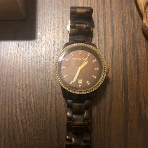 Michael Kors, Tortoise and Gold Watch